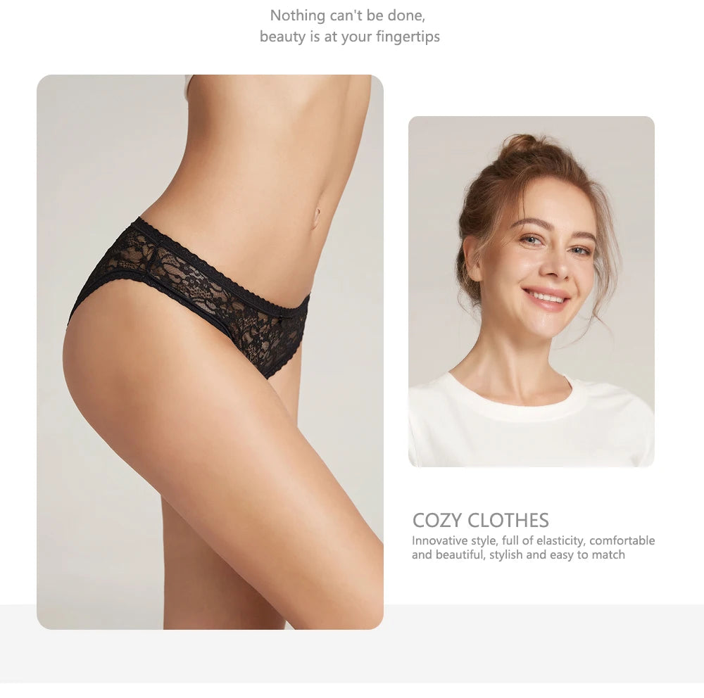 1Pcs Panties For Women Sexy Lace Transparent Female Briefs Low-rIse Underpants For Ladies Intimates Women's Underwear BANNIROU