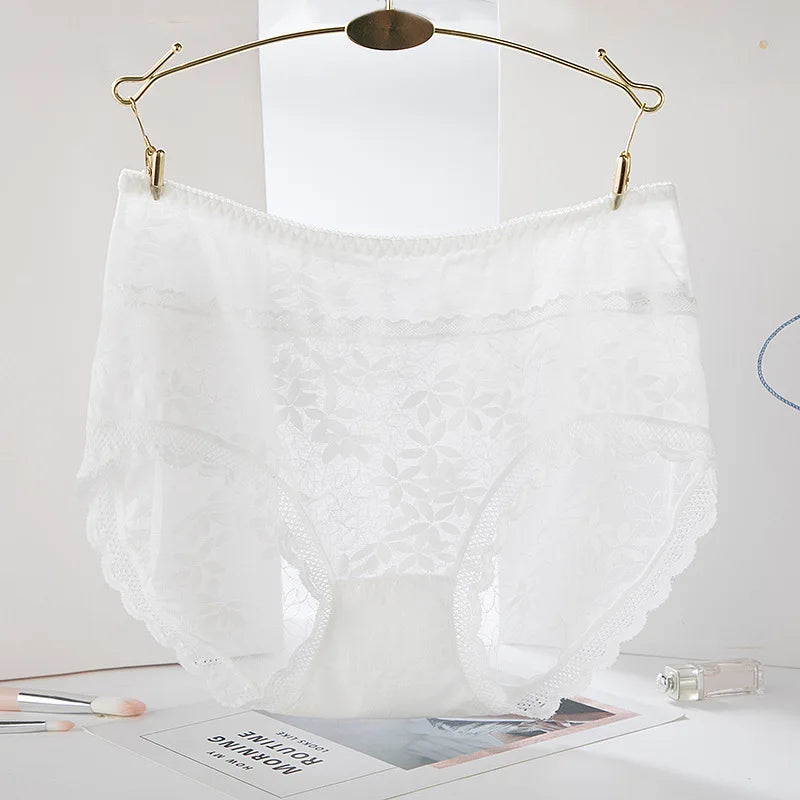 Sexy Lace Women Underwear High Waist Seamless Thin Female Panties High Elasticity Transparent Big Size for Plump Women Breifs