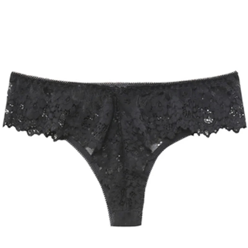 Sexy Panties For Women Underwear Lace Low-waist Solid Underpant Women's Lingerie Transparent Thong Hollow Out Female Briefs
