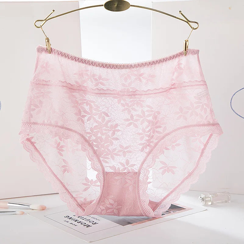 Sexy Lace Women Underwear High Waist Seamless Thin Female Panties High Elasticity Transparent Big Size for Plump Women Breifs