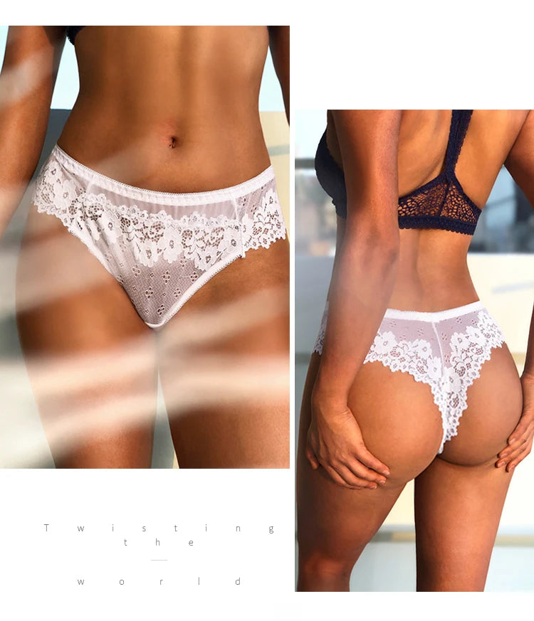 Sexy Panties For Women Underwear Lace Low-waist Solid Underpant Women's Lingerie Transparent Thong Hollow Out Female Briefs
