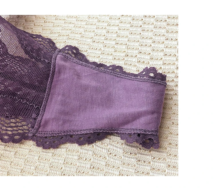 European and American Lace Polka Dot Mesh Cotton Bottom Sexy Seamless Low-rise Thong T-pants Underwear Women