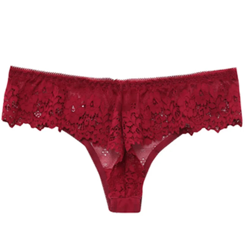 Sexy Panties For Women Underwear Lace Low-waist Solid Underpant Women's Lingerie Transparent Thong Hollow Out Female Briefs