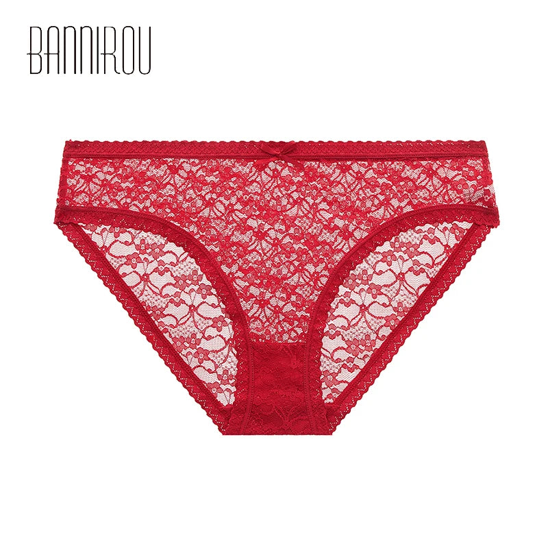 1Pcs Panties For Women Sexy Lace Transparent Female Briefs Low-rIse Underpants For Ladies Intimates Women's Underwear BANNIROU