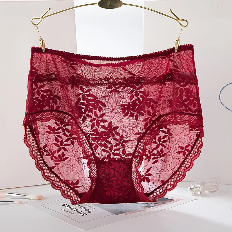 Sexy Lace Women Underwear High Waist Seamless Thin Female Panties High Elasticity Transparent Big Size for Plump Women Breifs
