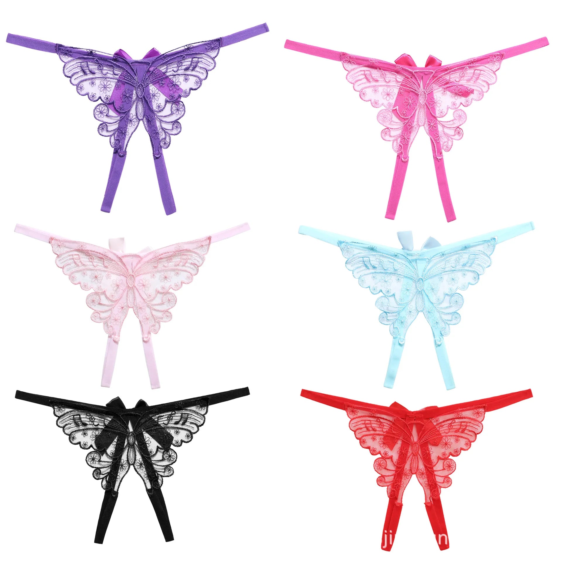 Women Sexy Lingerie Thong Open Panties Crotch Lace T-back Bow Underwear Crotchless Pants Open Back Underpants Briefs