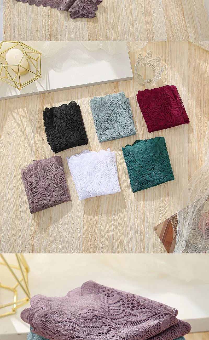 3Pcs Women Panties Sexy Lace Female Underpants Plus Size Underwear Large Size Lightweight Seamless Low Waist Briefs Breathable