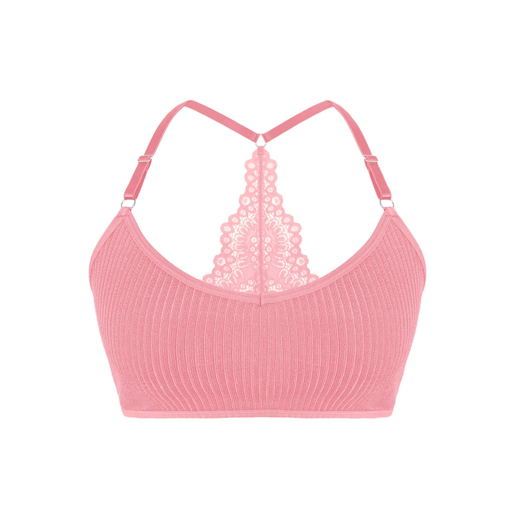 Sexy Women Underwear Backless Ribbed Bras Female Brassiere Breathable Camisole New Fashion Lingerie Solid Wireless Ladies Bras