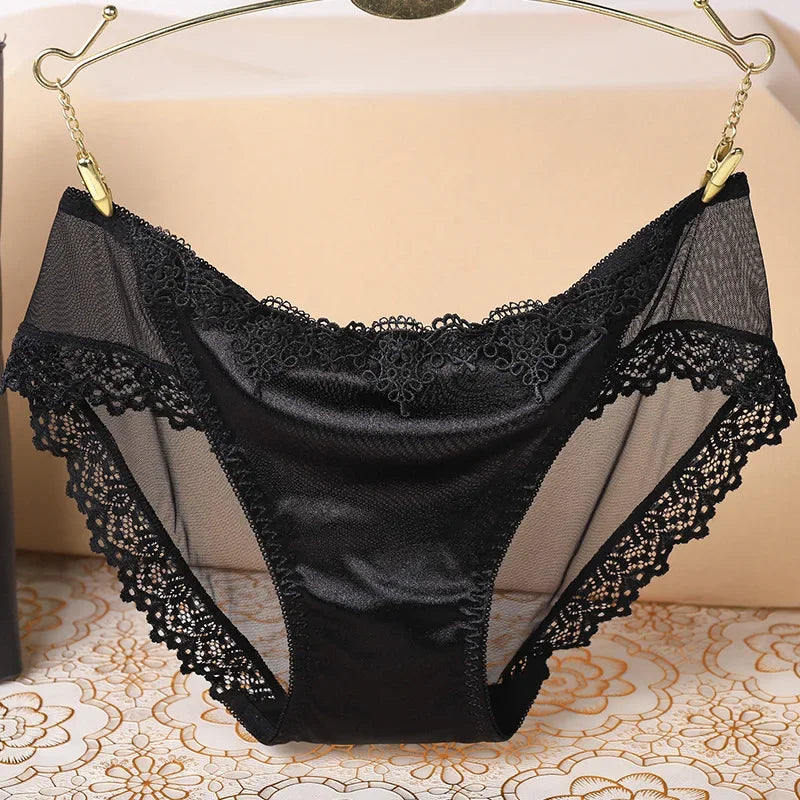Women's Sexy Panties Seamless Cozy Lingerie Solid Ultra-thin Lace Underwear High Quality For Women Hollow Underpant Girl Panty