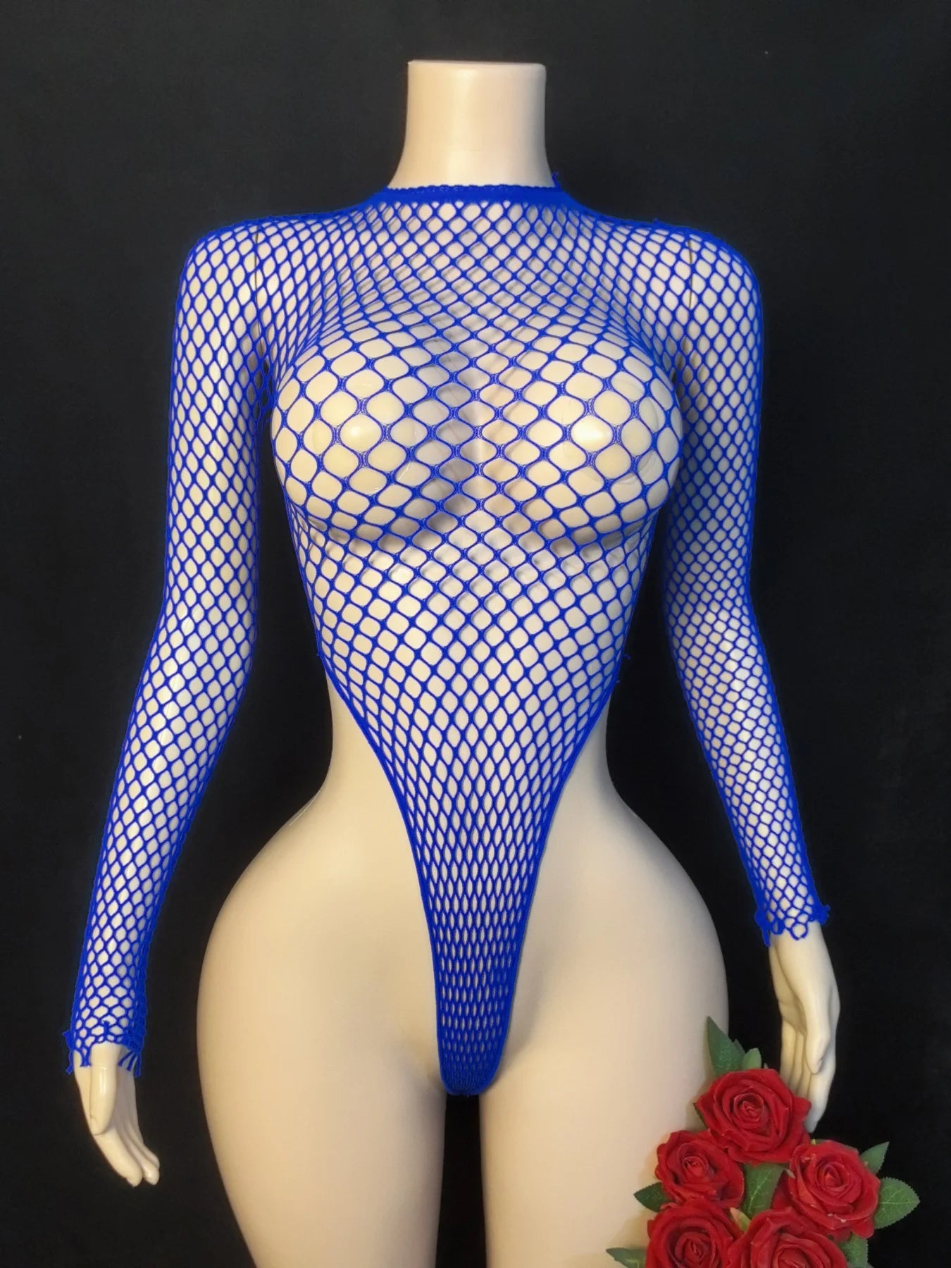 Erotic Women Sexy Fishnet Hollow Swimsuit High Fork Thongs Sexy See-Through Exotic Bikini Underwear Transparent Bodysuits