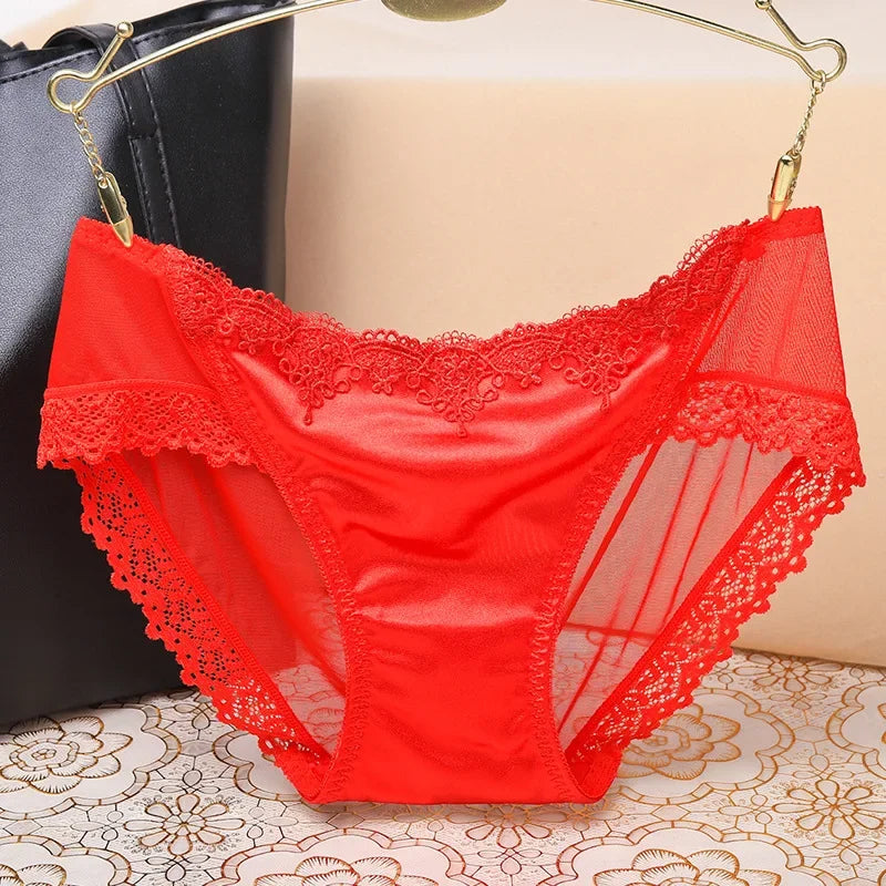 Women's Sexy Panties Seamless Cozy Lingerie Solid Ultra-thin Lace Underwear High Quality For Women Hollow Underpant Girl Panty