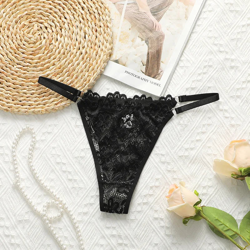 Lace Women Panties Sexy Lingerie Seamless Low Rise Thong Ladies T-Back Thin Summer T-Pants Briefs Femme Comfortable Underwears