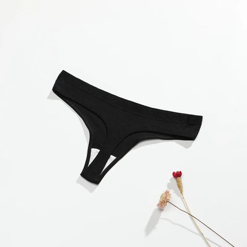 3Pcs/Lot Women's Panties Cotton Underwear Low Waist Briefs Girls Seamless Solid Color Underpant Female Sexy Tanga Thong T Back