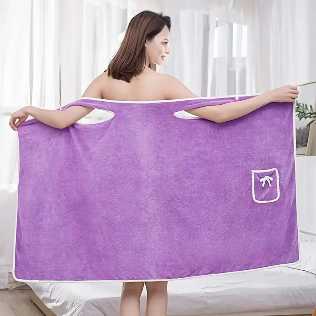 Absorbent Quick Dry Women's Wearable Bath Towel Multi Purpose Cover Up for Beach Spa Gym Daily Use