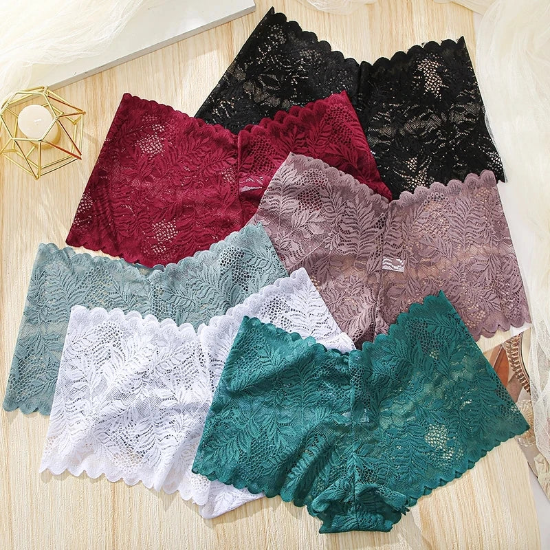 3PCS Underwear Women Sexy Lace Women Panties Seamless Hollow Out Briefs Transparent Female Underwear Breathable Lingerie