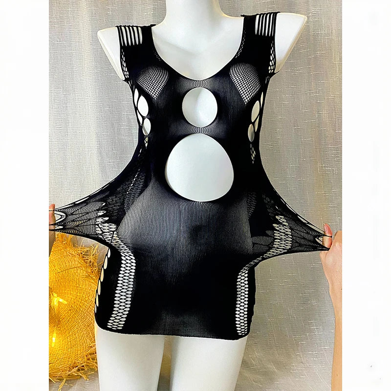 Women Fishnet Cover Up Dress Sexy See Through Hollow Out Elastic Swimwear Beachwear Summer for Music Festival Vacation Party