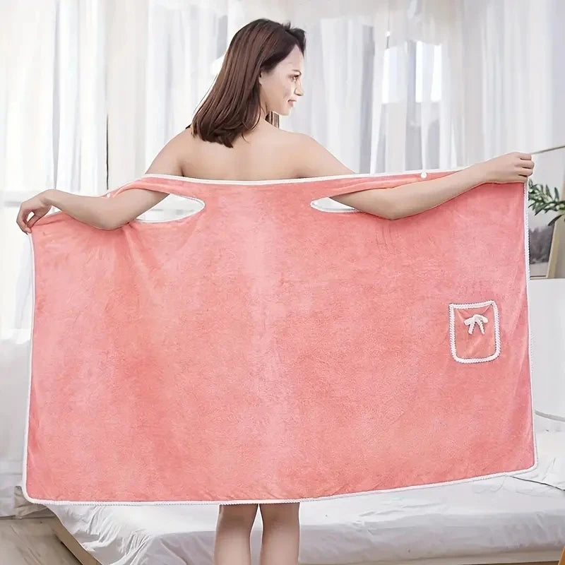 Absorbent Quick Dry Women's Wearable Bath Towel Multi Purpose Cover Up for Beach Spa Gym Daily Use