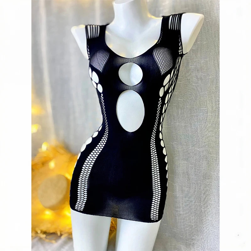 Women Fishnet Cover Up Dress Sexy See Through Hollow Out Elastic Swimwear Beachwear Summer for Music Festival Vacation Party