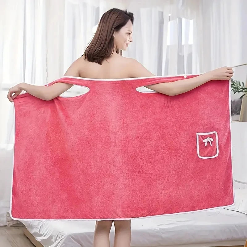 Absorbent Quick Dry Women's Wearable Bath Towel Multi Purpose Cover Up for Beach Spa Gym Daily Use