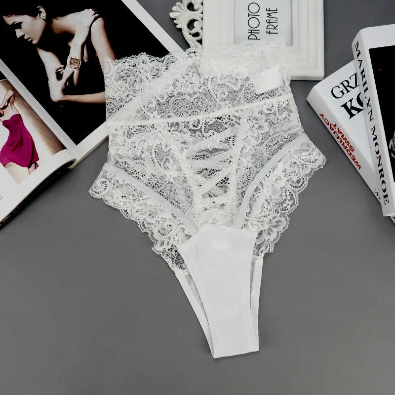 Underwear Women Panties Sexy Lingerie High Waist Lace Floral See Through Thongs G-strings Underpants Intimates Knickers Briefs