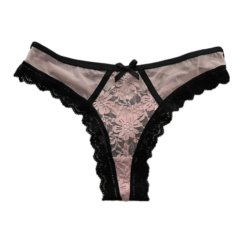 Sexy Lace Briefs Women’s Flower Embroidery Thong Spicy Girl Lace Transparent Underpants Thin Summer Hollow Out Panties