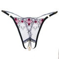 Women sexy panties Open Crotch Pendant underwear erotic Transparent Lingerie Lace Pearl Thong Crotchless Gstring sweet intimate