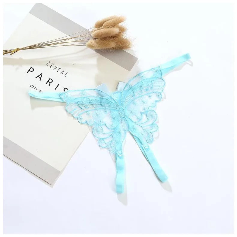 Women Sexy Lingerie Thong Open Panties Crotch Lace T-back Bow Underwear Crotchless Pants Open Back Underpants Briefs