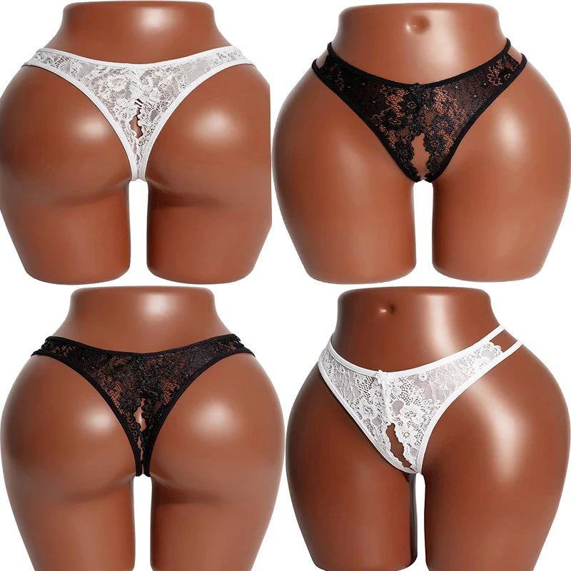 Intimates Sexy Panties For Women Low Rise Erotic Thong Open Hips Underwear Lace Can Be Inserted Into Briefs Crotchless Lingerie