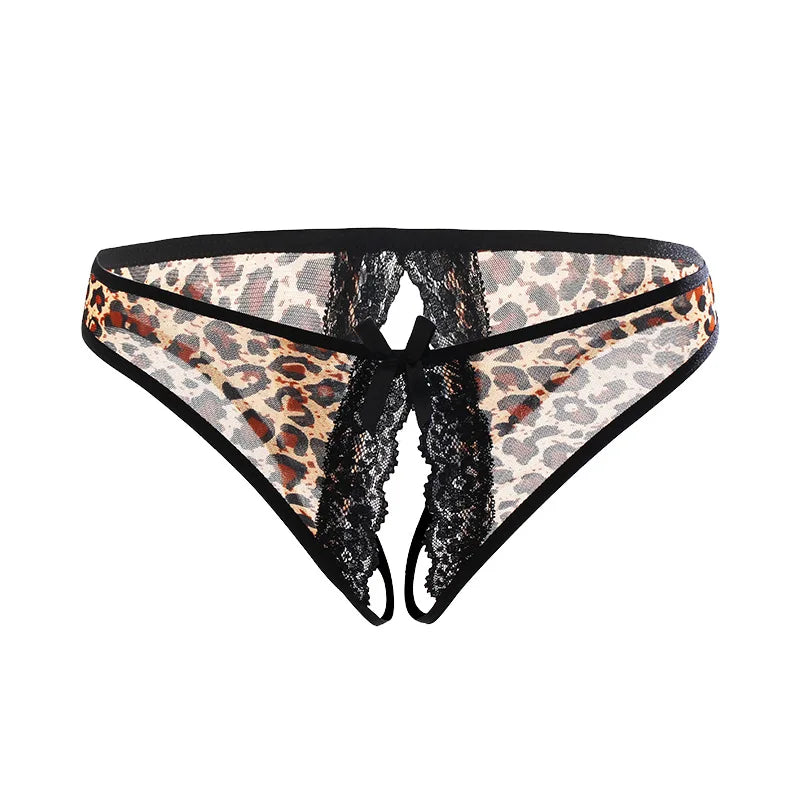 Lace Hollowed Out Sexy Underwear Women Low Waist Bandage Thong Thin Transparent Erotic Panties Breathable Seamless Brief