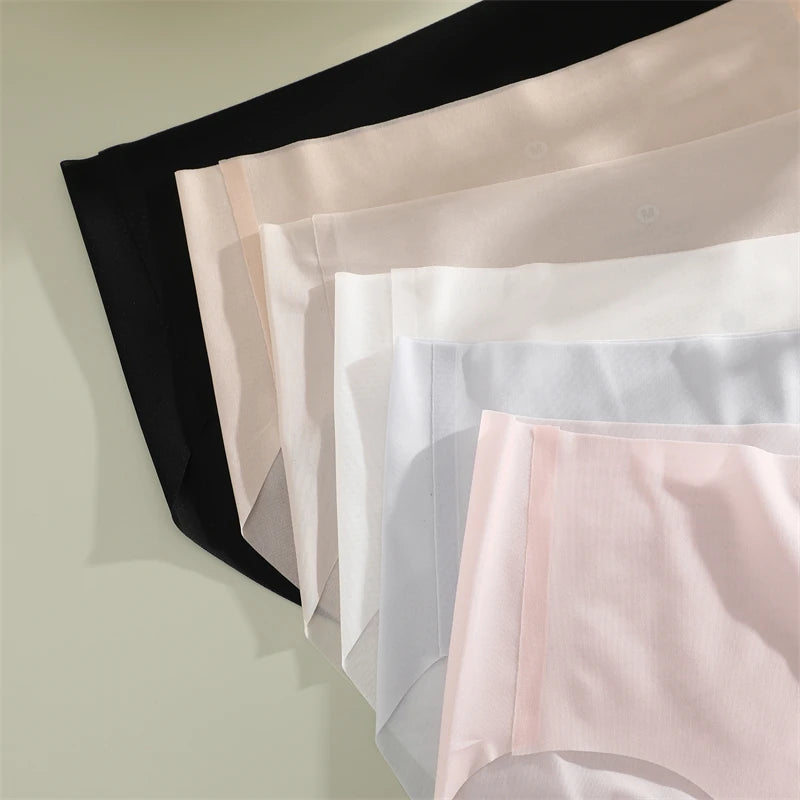 2PCS Ultra-thin Transparent Briefs Women's Panties Sexy Seamless Breathable Underwear Female Stretch Erotic Korean Lingerie