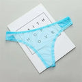 Women's Lace Thong Panties – Sheer Mesh, Open-Back, Low-Rise Seamless Underwear