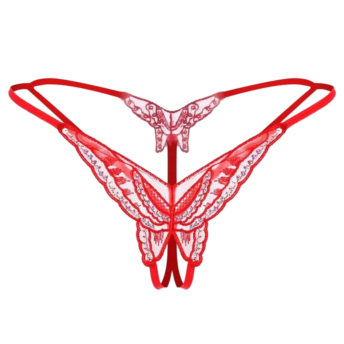 Womens Panties Sexy Lingerie Lace Sequins Embroidery Open Crotch Briefs Thong Transparent T Pants Underwear Ladies Pantys