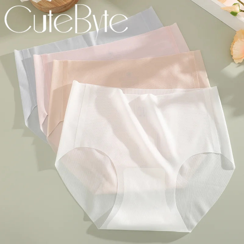 2PCS Ultra-thin Transparent Briefs Women's Panties Sexy Seamless Breathable Underwear Female Stretch Erotic Korean Lingerie