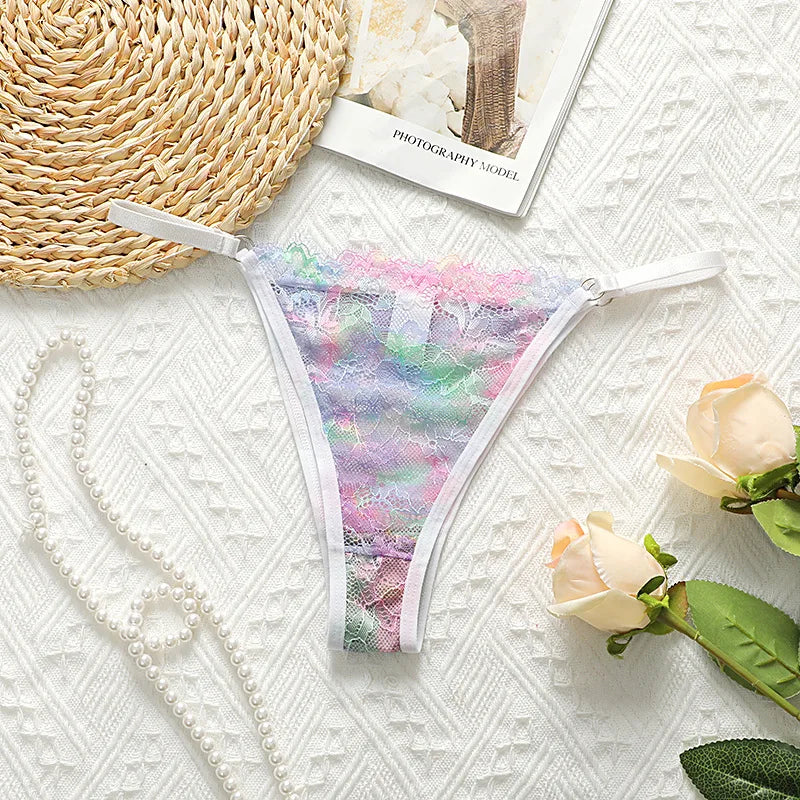 Lace Women Panties Sexy Lingerie Seamless Low Rise Thong Ladies T-Back Thin Summer T-Pants Briefs Femme Comfortable Underwears