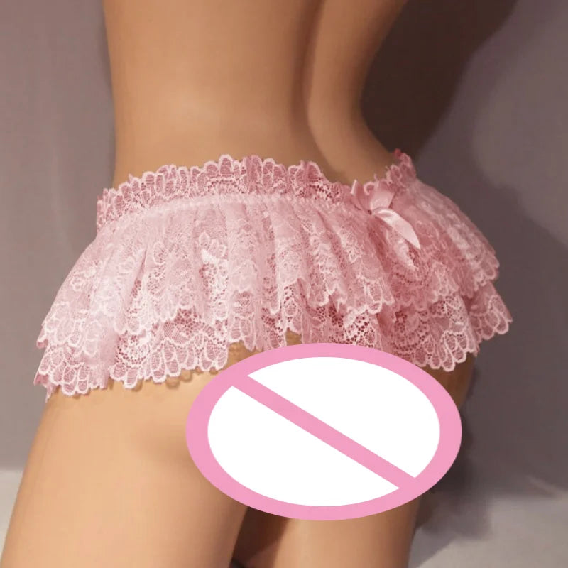 Sexy Underwear Women Erotic G-String Lace See Through Miniskirt Garter Belt Porno Panties Flirting Sex Lingerie Pole Dance Tanga