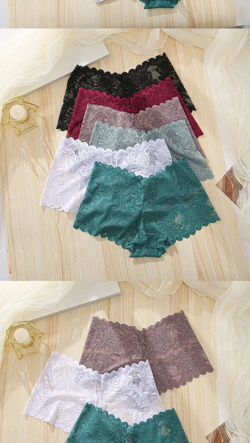 3Pcs Women Panties Sexy Lace Female Underpants Plus Size Underwear Large Size Lightweight Seamless Low Waist Briefs Breathable