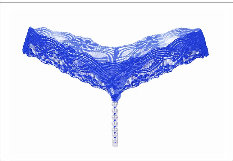Sexy Underwear Women Erotic Sexy Lace T-Pants Pearl Massage Panties Ladies Transparent Seamless Sexy Thongs Crotchless Panties