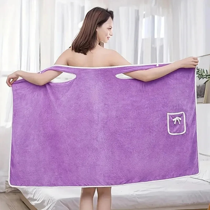 Womens Fast Drying Bath Towel 135x80cm Wearable Beach Spa Shower Gym Towel Girls Clothing Wash Robe