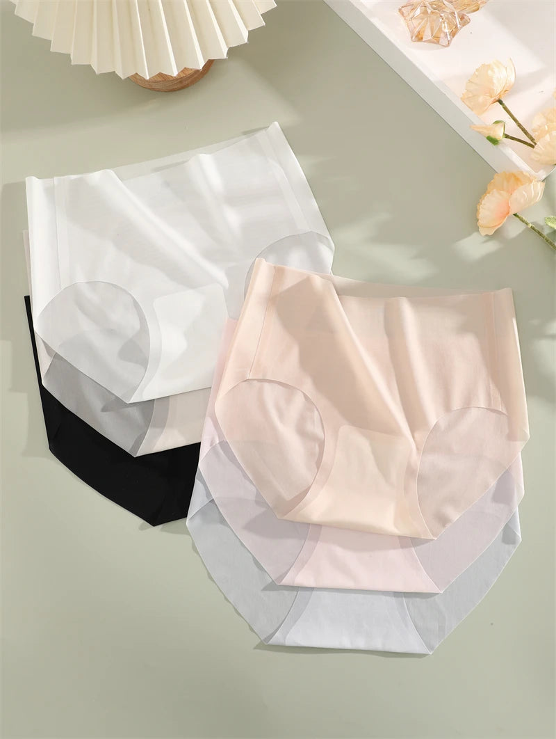 2PCS Ultra-thin Transparent Briefs Women's Panties Sexy Seamless Breathable Underwear Female Stretch Erotic Korean Lingerie