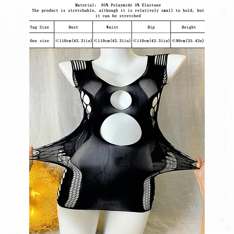 Women Fishnet Cover Up Dress Sexy See Through Hollow Out Elastic Swimwear Beachwear Summer for Music Festival Vacation Party