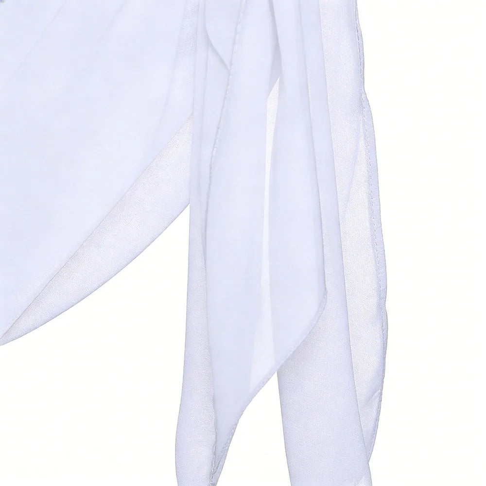 Women Summer Short Sarongs Swimsuit Coverups Beach Bikini Wrap Sheer Short Skirt Chiffon Scarf Cover Ups for Swimwear