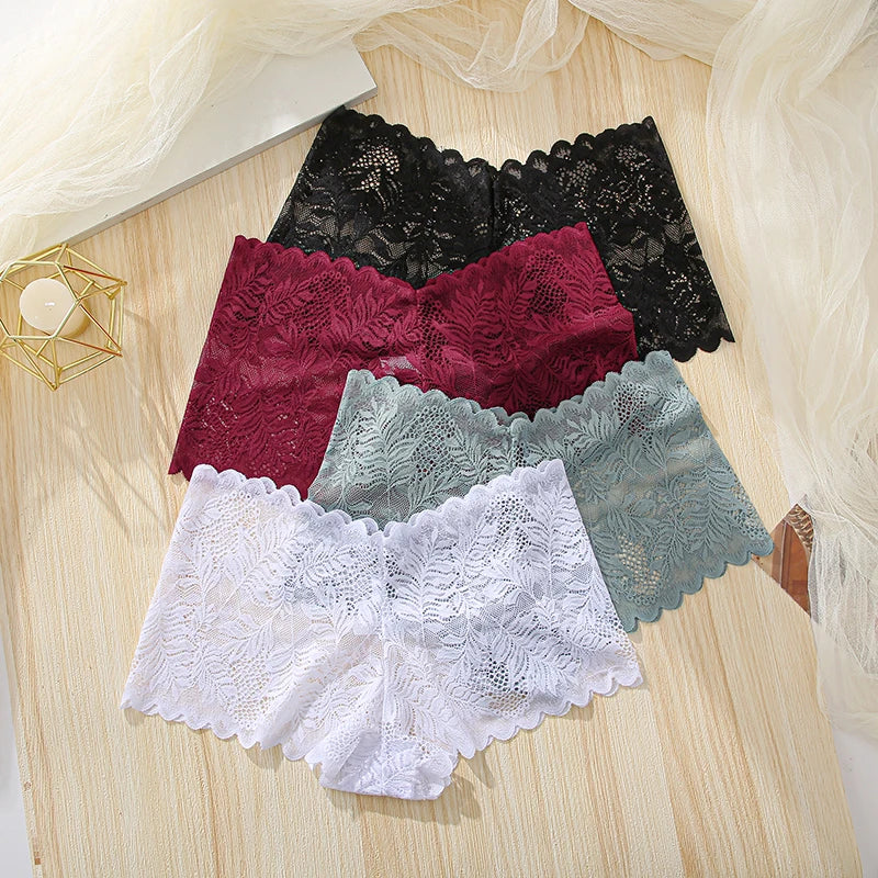 3PCS Underwear Women Sexy Lace Women Panties Seamless Hollow Out Briefs Transparent Female Underwear Breathable Lingerie