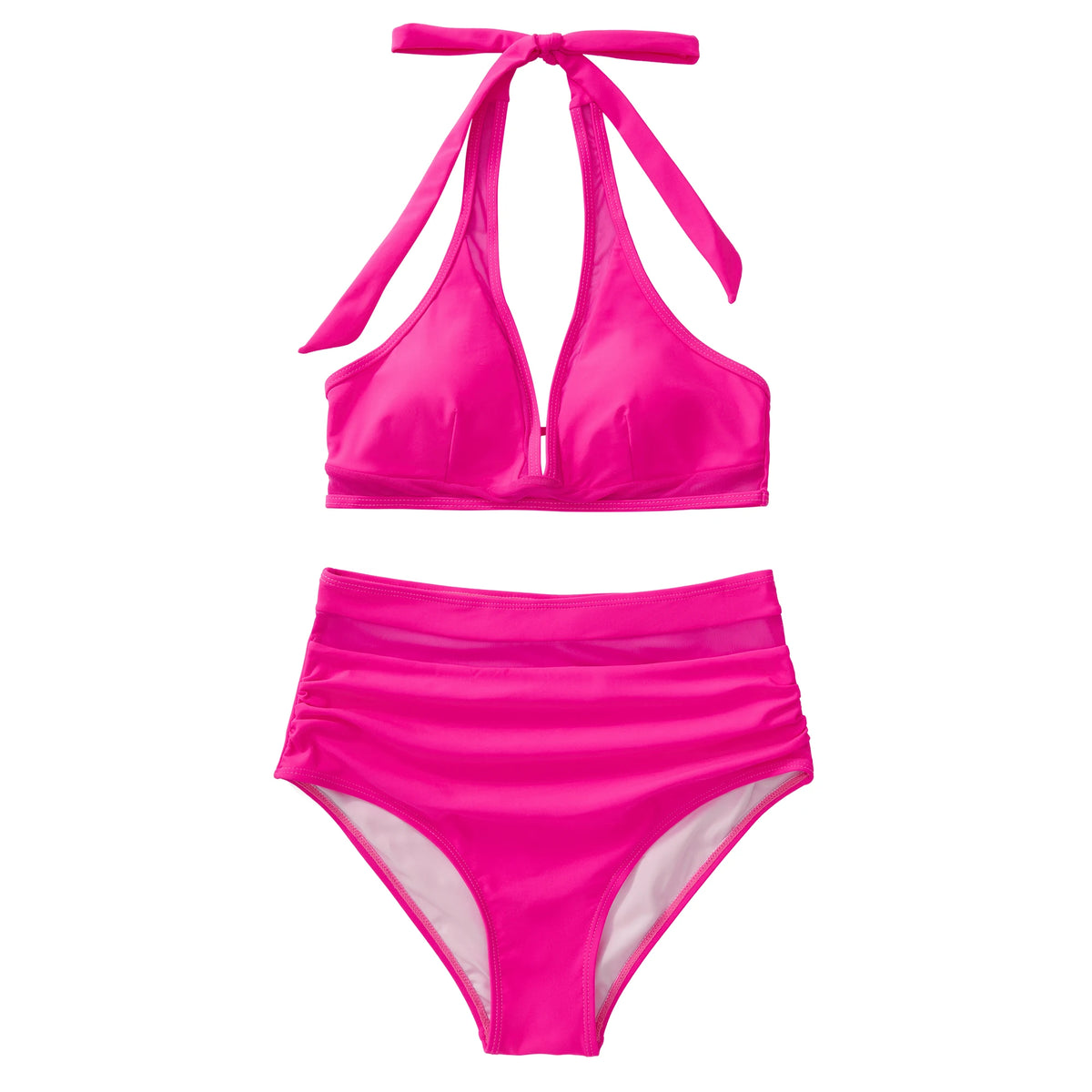 Women High Waist Bikini Set Two Piece Beachwear Summer Beach Vacation Swimwear Swimsuit Push Up Bathing Suits Female