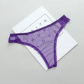Sexy Transparent Thong Panties Women Lace See Through Crotch Mesh Bottom Sexy Seamless Low-rise T-pants Underwear