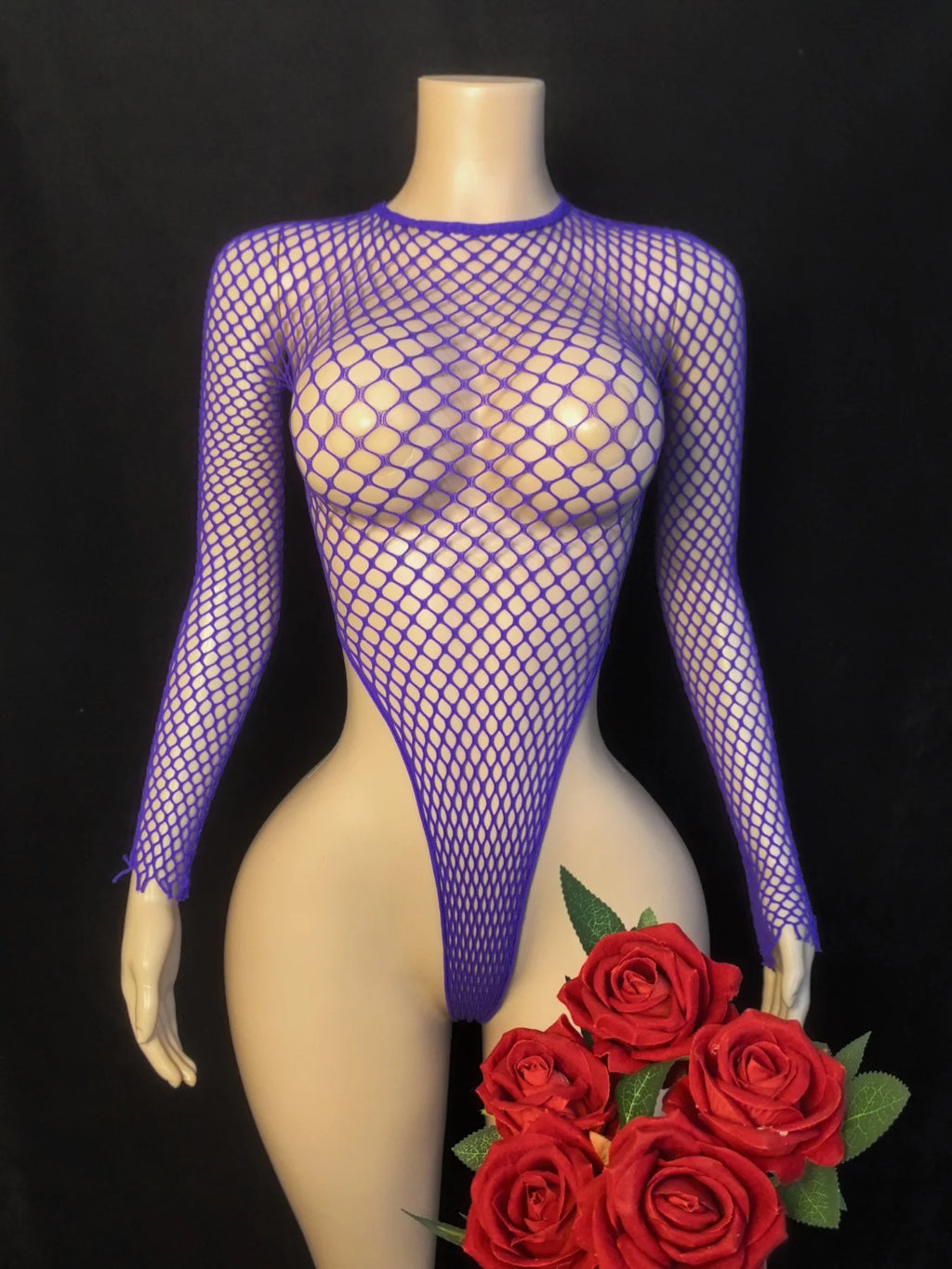 Erotic Women Sexy Fishnet Hollow Swimsuit High Fork Thongs Sexy See-Through Exotic Bikini Underwear Transparent Bodysuits