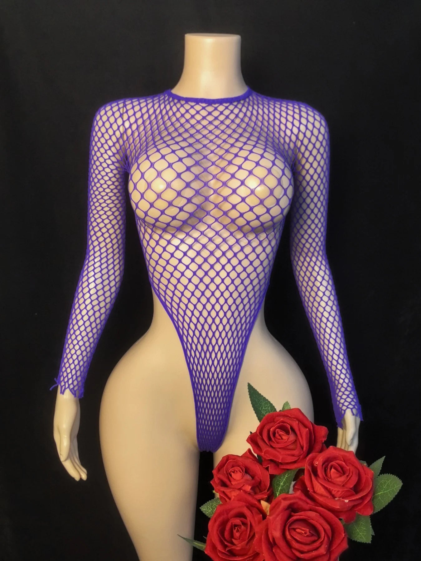 Erotic Women Sexy Fishnet Hollow Swimsuit High Fork Thongs Sexy See-Through Exotic Bikini Underwear Transparent Bodysuits