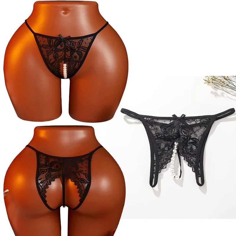 Intimates Sexy Panties For Women Low Rise Erotic Thong Open Hips Underwear Lace Can Be Inserted Into Briefs Crotchless Lingerie