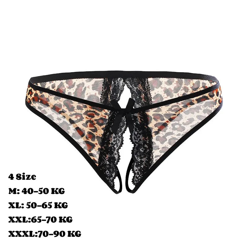Lace Hollowed Out Sexy Underwear Women Low Waist Bandage Thong Thin Transparent Erotic Panties Breathable Seamless Brief