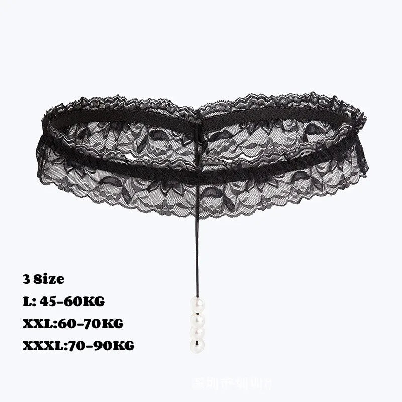 Lace Hollowed Out Sexy Underwear Women Low Waist Bandage Thong Thin Transparent Erotic Panties Breathable Seamless Brief
