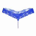 Sexy Underwear Women Erotic Sexy Lace T-Pants Pearl Massage Panties Ladies Transparent Seamless